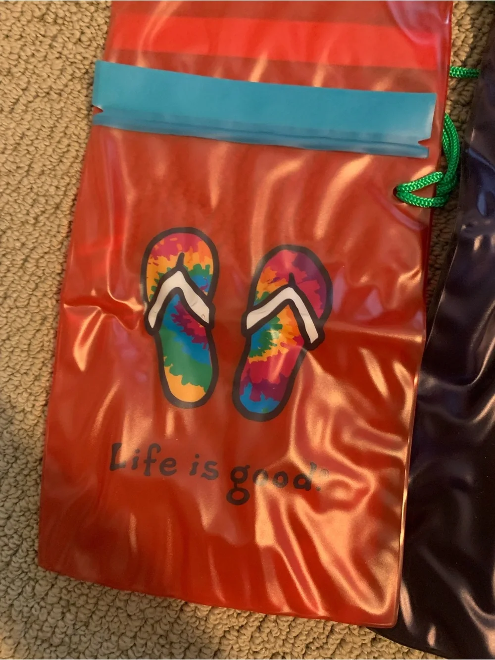 New in Box! Life is Good Water-Resistant Dry Bags 3-Pack - Blue/Turquoise/Orange